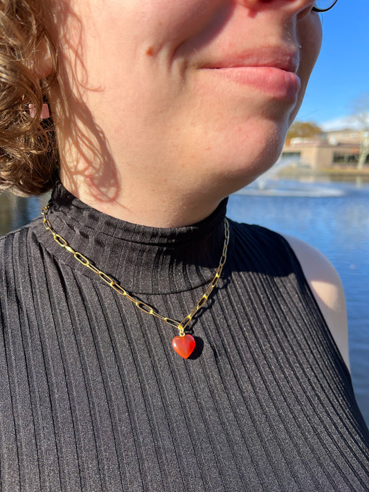 Carnelian Heart Necklace
