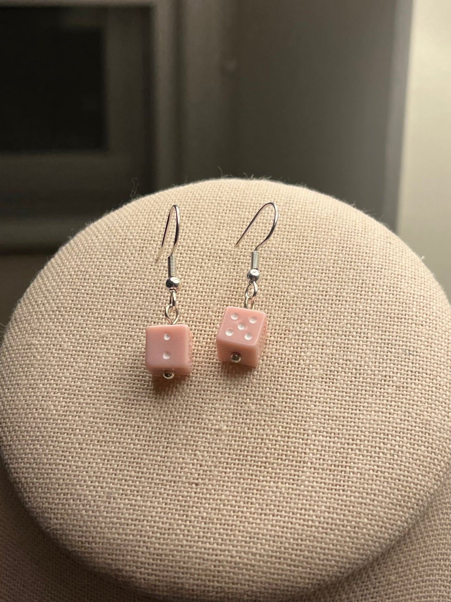 Pink Dice Earrings